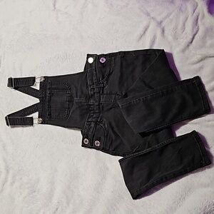 Black skinny leg overalls
